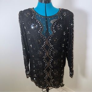 Vintage Beaded Blouse Medium